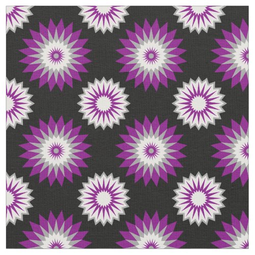 Asexuality pride colors black flower pattern fabr fabric