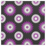 Asexuality pride colors / black flower pattern fabric
