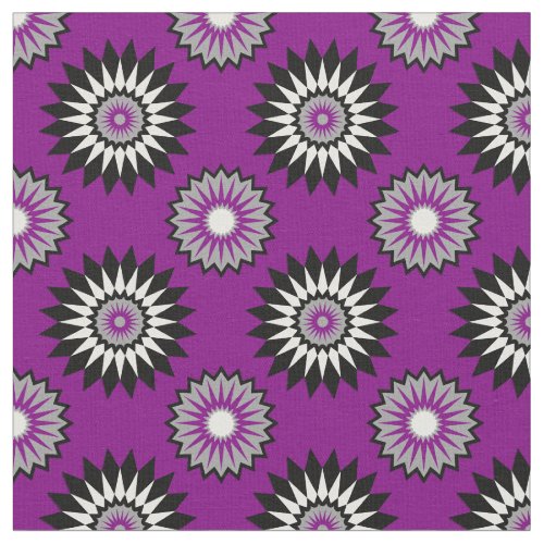 Asexuality pride colors purple flower pattern fabric