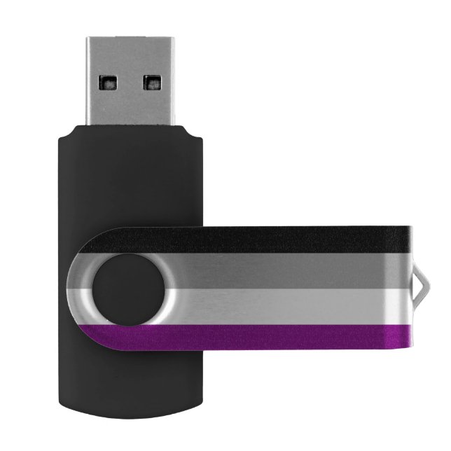 Asexuality pride flag flash drive (Opened)