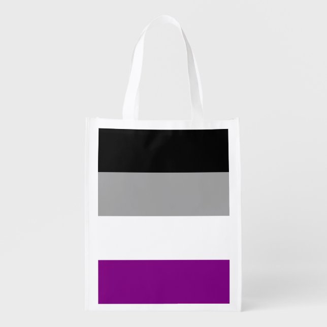 Asexuality pride flag grocery bag (Front)