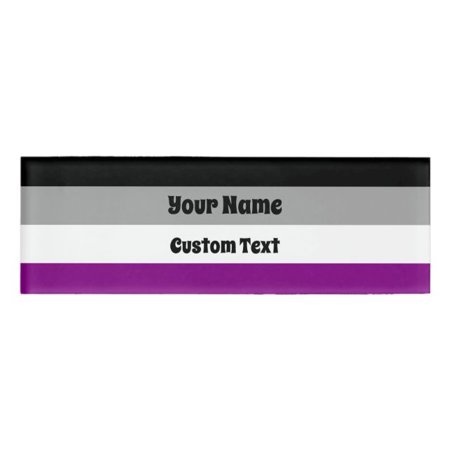 Asexuality pride flag name tag (Front)