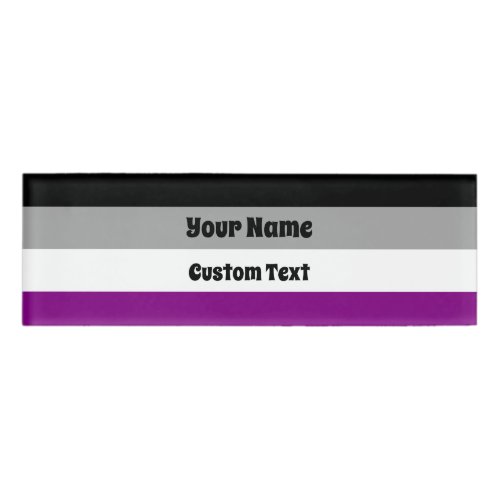 Asexuality pride flag name tag