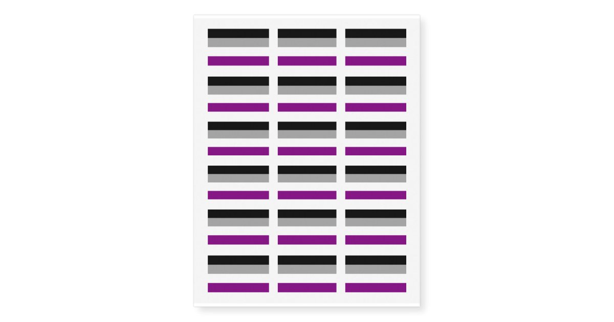 Asexuality Pride Flag Temporary Tattoos Zazzle 8753