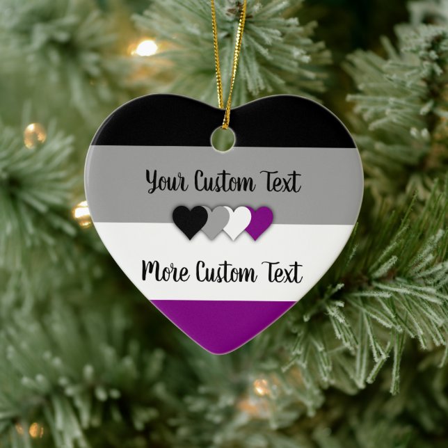 Asexuality pride flag with text ornament (Tree)