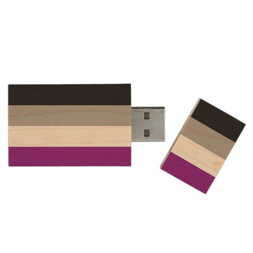 Asexuality pride flag wood flash drive