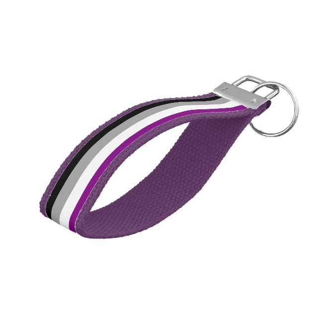 Asexuality Pride flag Wrist Keychain (Angled Up)
