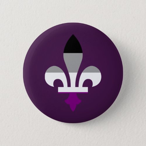 Asexuality pride fleur_de_lis Button