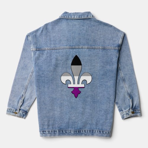 Asexuality pride fleur_de_lis   denim jacket