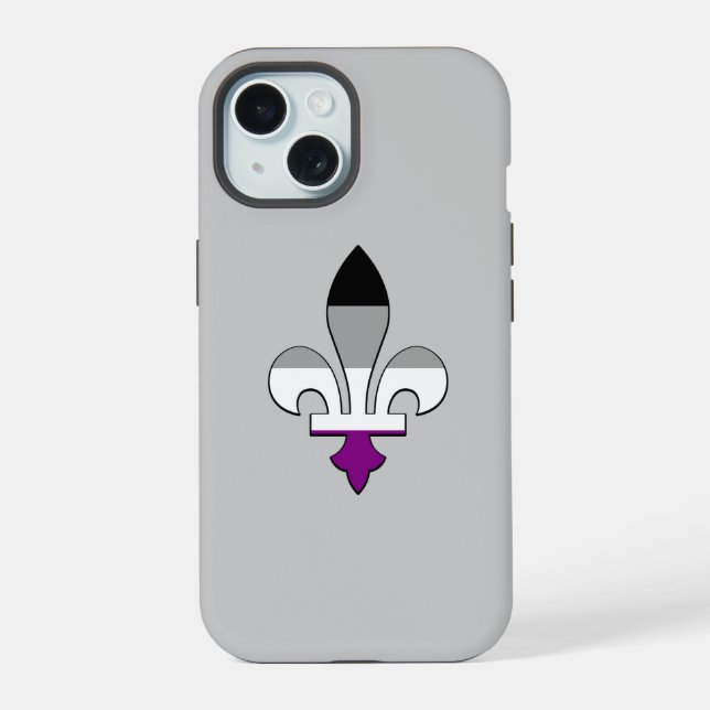 Asexuality pride fleur-de-lis iphone case (Back)
