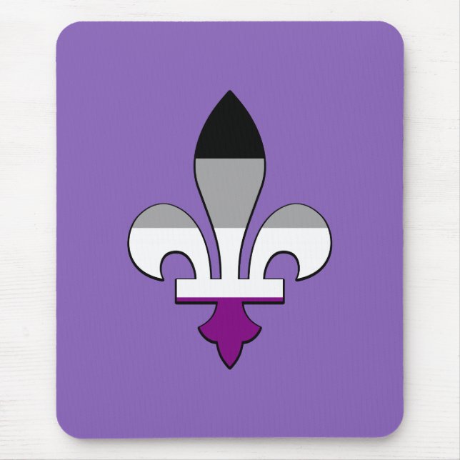 Asexuality pride fleur-de-lis mouse pad (Front)