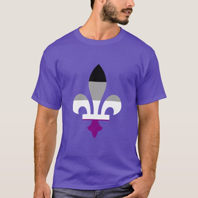 Asexuality pride fleur-de-lis  T-Shirt (Front)