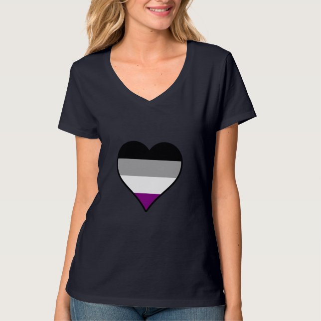 Asexuality pride heart T-Shirt (Front)