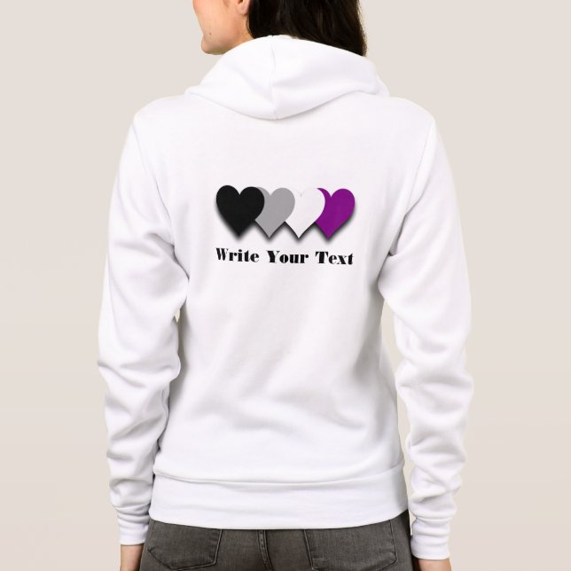 Asexuality pride hearts Hoodie (Back)