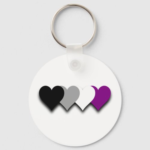 Asexuality pride hearts Keychain