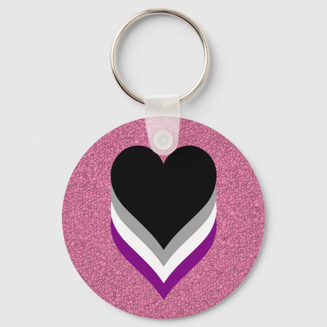 Asexuality pride hearts Keychain (Front)