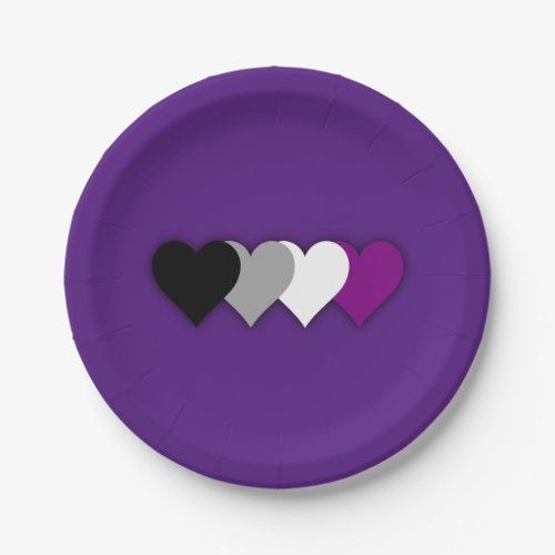 Asexuality pride hearts paper plate