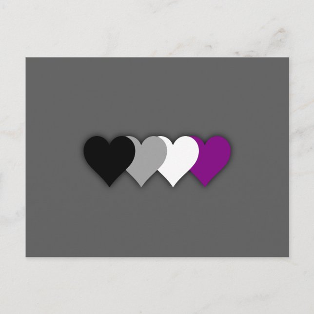 Asexuality pride hearts postcard (Front)