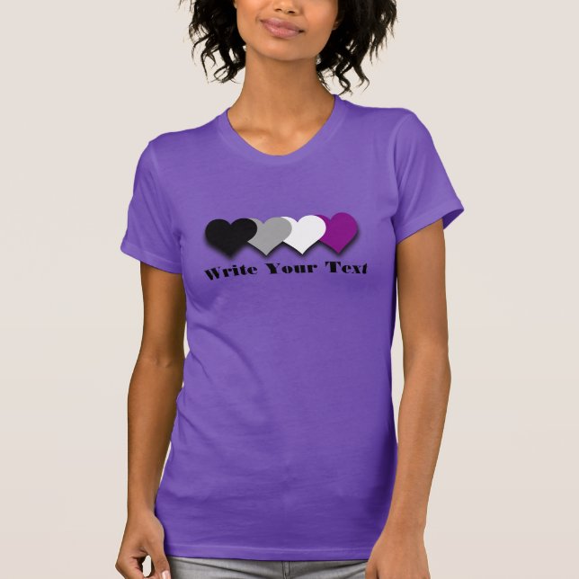 Asexuality pride hearts T-Shirt (Front)