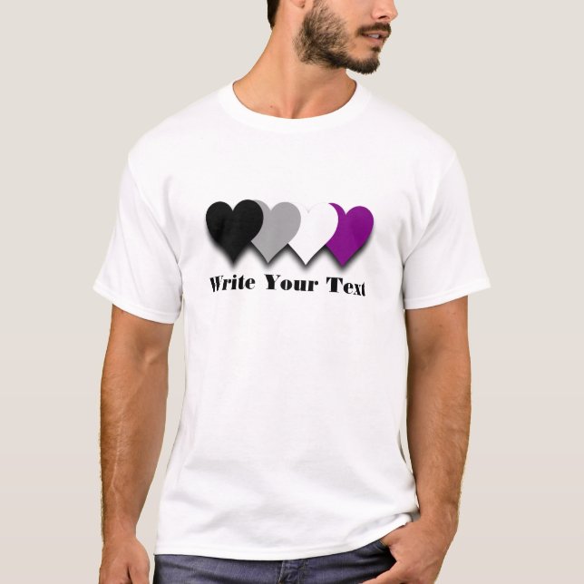 Asexuality pride hearts T-shirt (Front)