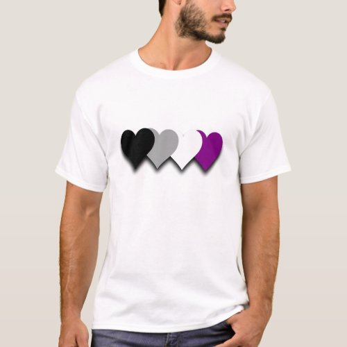 Asexuality pride hearts T_shirt