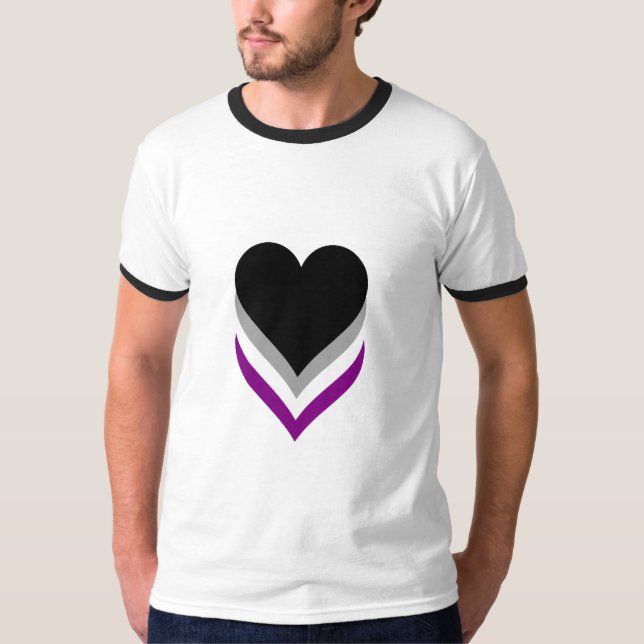 Asexuality pride hearts T-Shirt (Front)