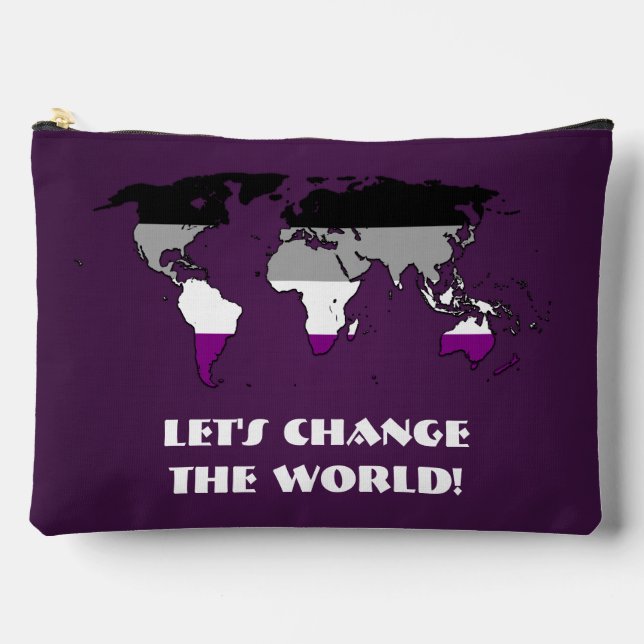 Asexuality Pride Map of The World  Accessory Pouch (Front)