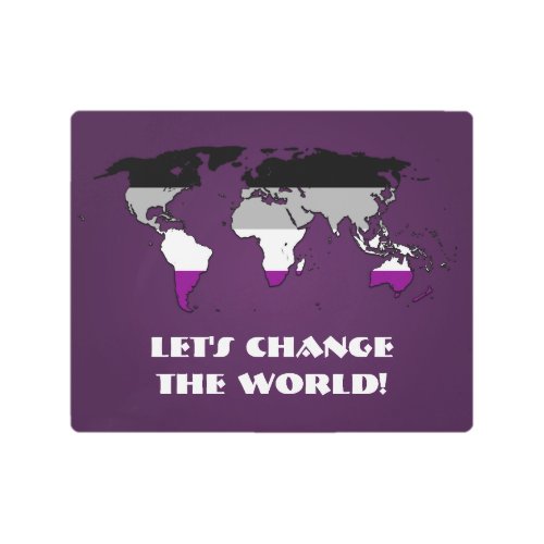 Asexuality Pride Map of The World Metal Wall Art
