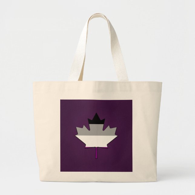 Asexuality pride maple leaf Backpack Large Tote Bag (Front)