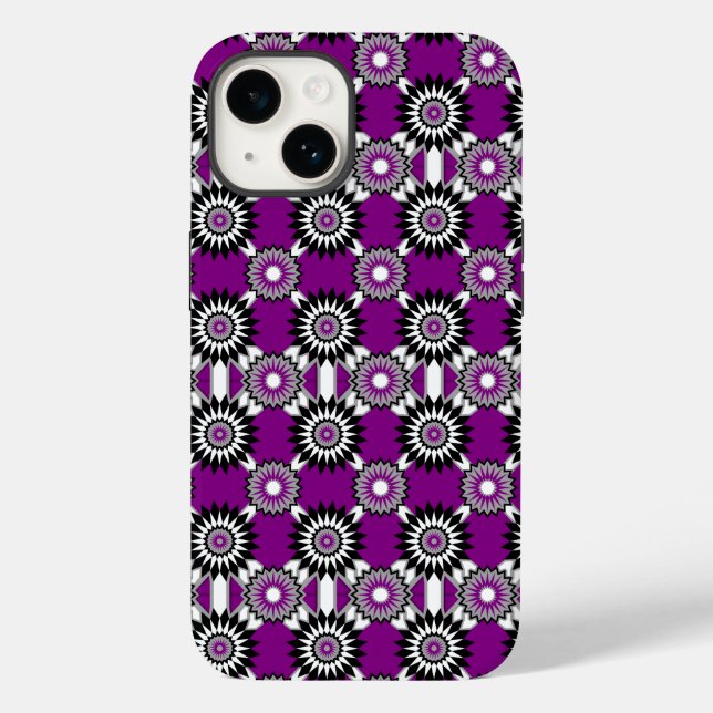 Asexuality pride / purple mirror flower pattern Case-Mate iPhone case (Back)