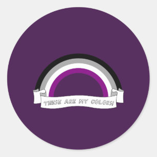 Asexuality pride rainbow classic round sticker
