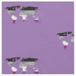 Asexuality pride world map fabric