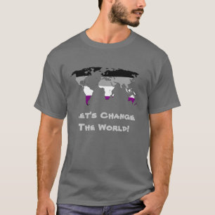 Asexuality pride world map map T-Shirt
