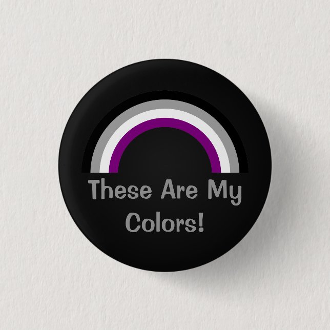 Asexuality rainbow pride Button (Front)