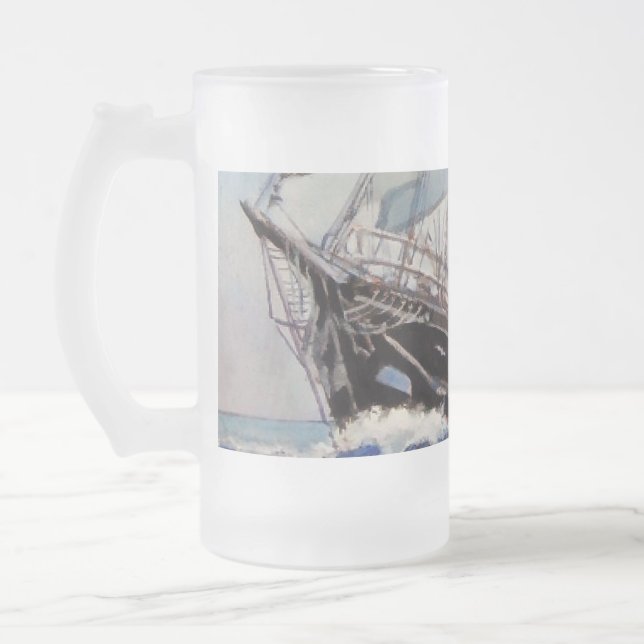 Asgard II Frosted Glass Beer Mug (Left)