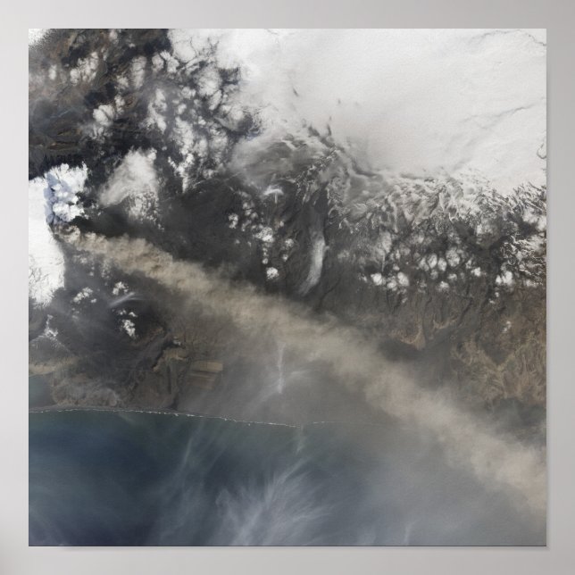 Ash and steam continue billowing poster (Front)