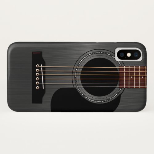 Ash Black Acoustic Guitar iPhone XS Case