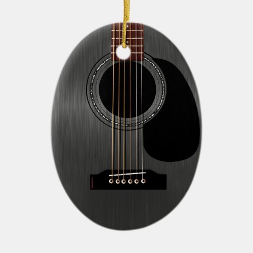 Ash Black Acoustic Guitar Ceramic Ornament