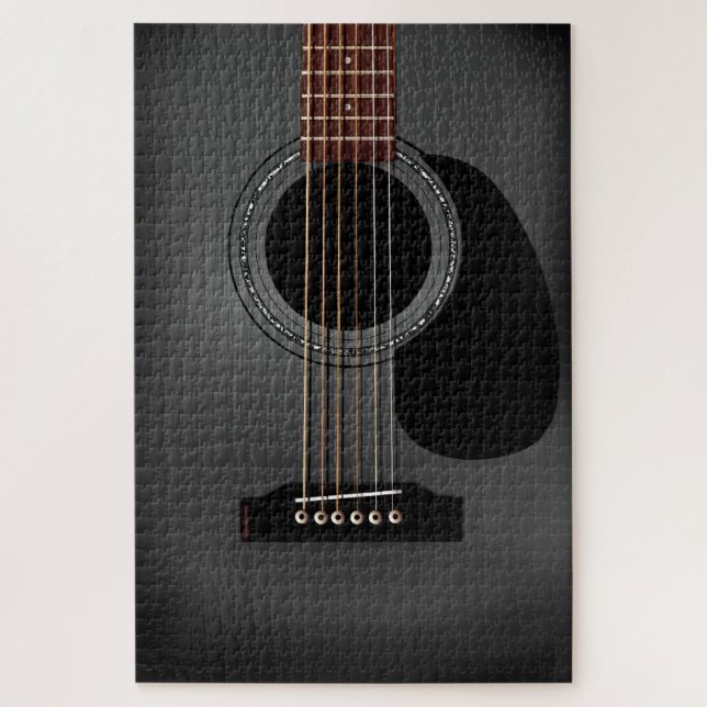 Ash Black Acoustic Guitar Jigsaw Puzzle (Vertical)