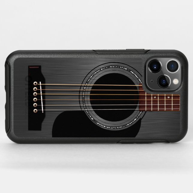 Ash Black Acoustic Guitar Otterbox iPhone Case (Back Horizontal)