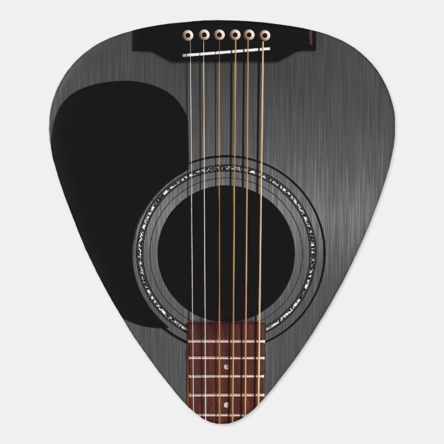 Ash Black Acoustic Guitar Pick (Front)