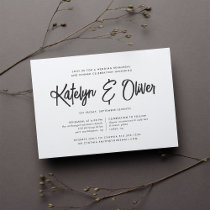 Ash Black | Modern Signature Rehearsal Dinner Invitation