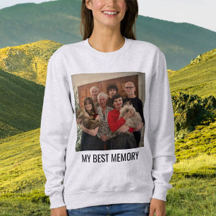 Ash Black Personalized Cat Mom Family Pet Photo Sweatshirt
