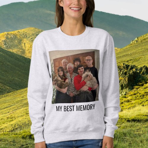 Ash Black Personalized Cat Mom Family Pet Photo Sweatshirt