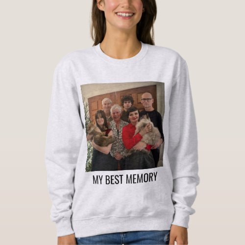 Ash Black Personalized Cat Mom Family Pet Photo Sweatshirt