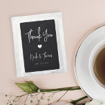 Ash Black | Personalized Wedding Favor Tea Bag Drink Mix<br><div class="desc">A perfect party favor for your rehearsal dinner,  engagement party,  or wedding,  drink packets feature white handwritten lettering on a soft ash black background with a small heart illustration in the center. "Thank You" appears at the top,  with your event name and date beneath.</div>