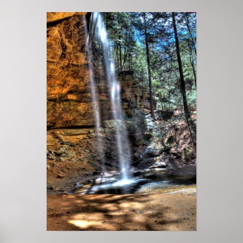 Ash Cave waterfall Hocking Hills Ohio Poster