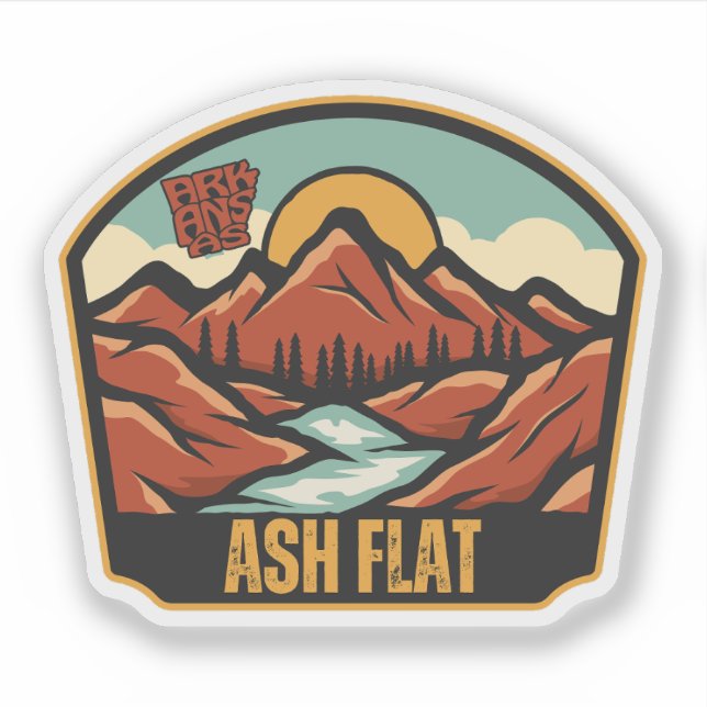 Ash Flat, Arkansas  Sticker (Front)