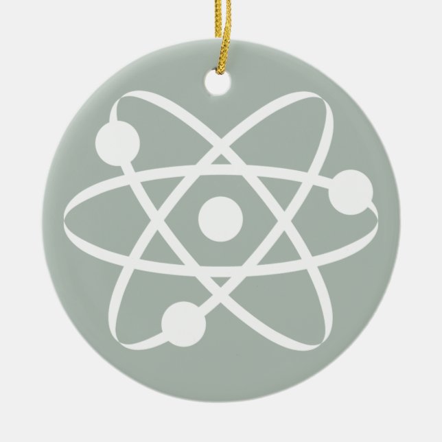 Ash Gray Atom Ceramic Ornament (Front)