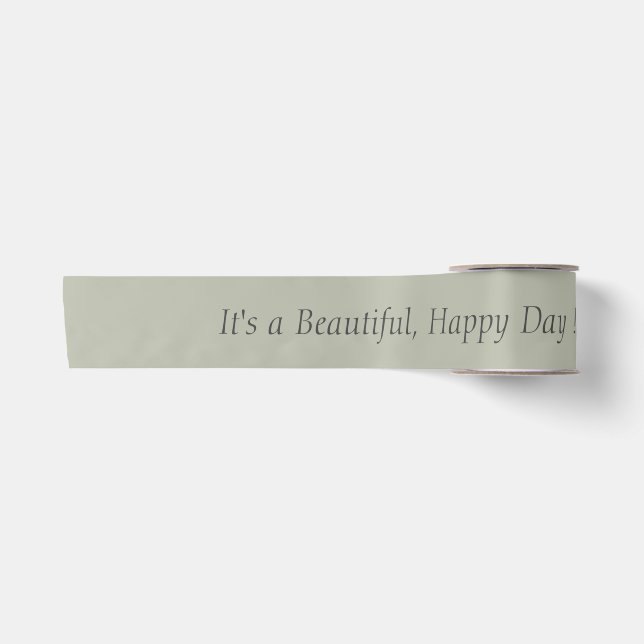 Ash Gray BABDAB - Custom Message or Blank Satin Ribbon (Front)